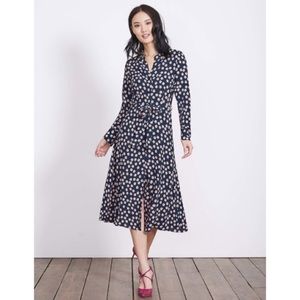 Boden Navy Polka Floral Jessica Dress